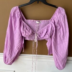 O.Vianca Women’s Lavender Crop Top Size S Summer Pastel Feminine Clubbing Party